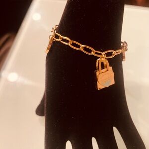 18k Gold- Plated Lock Charm Bracelet